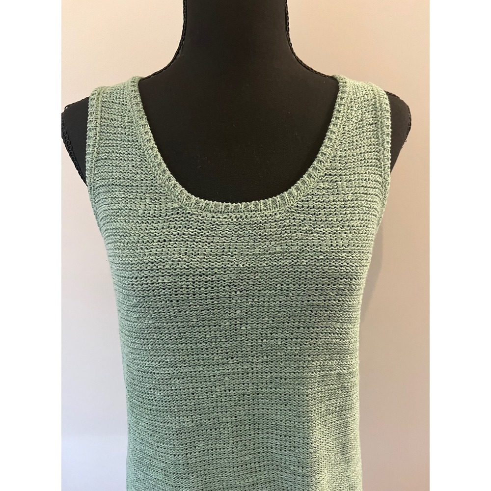 Soho New York & Co Sage Green Knit Tank Top Crisscross Back Sleeveless Sweater S - Picture 5 of 9